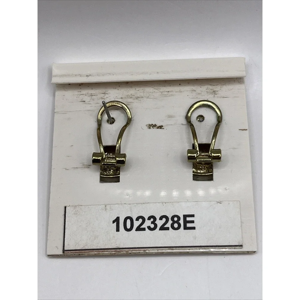 Vintage Etienne Aigner Gold‎ Tone Round Earrings - Picture 4 of 5